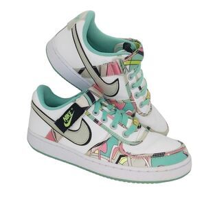 Nike Vandal Womens Pre-owned White & Aqua Green Fashion Sneakers - sz. 7 1/2